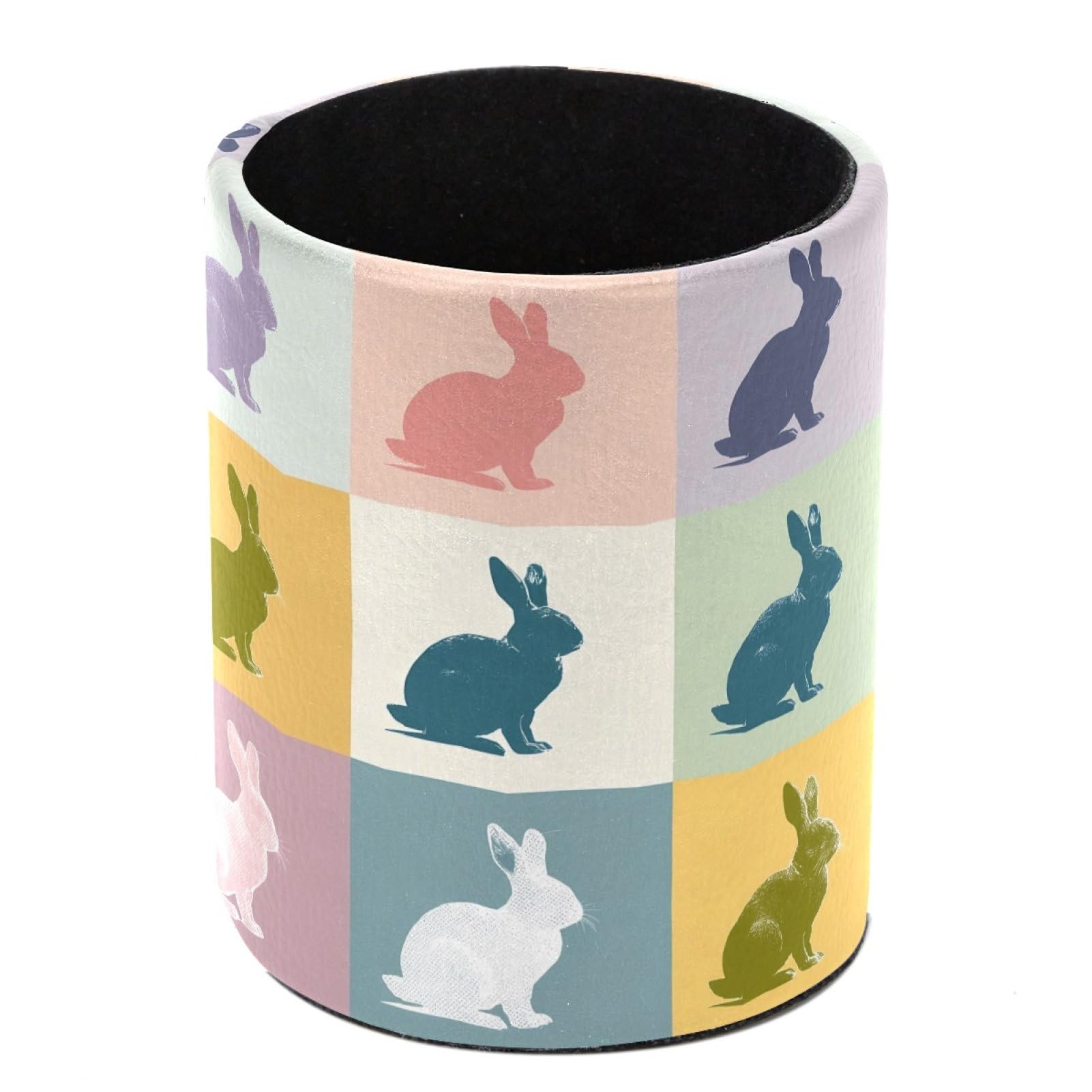 FWJZDSP Colorful rabbit print Pencil Cup Pen Organizer Makeup Brush Holder for Office Home Countertop Desk Accessory Storage