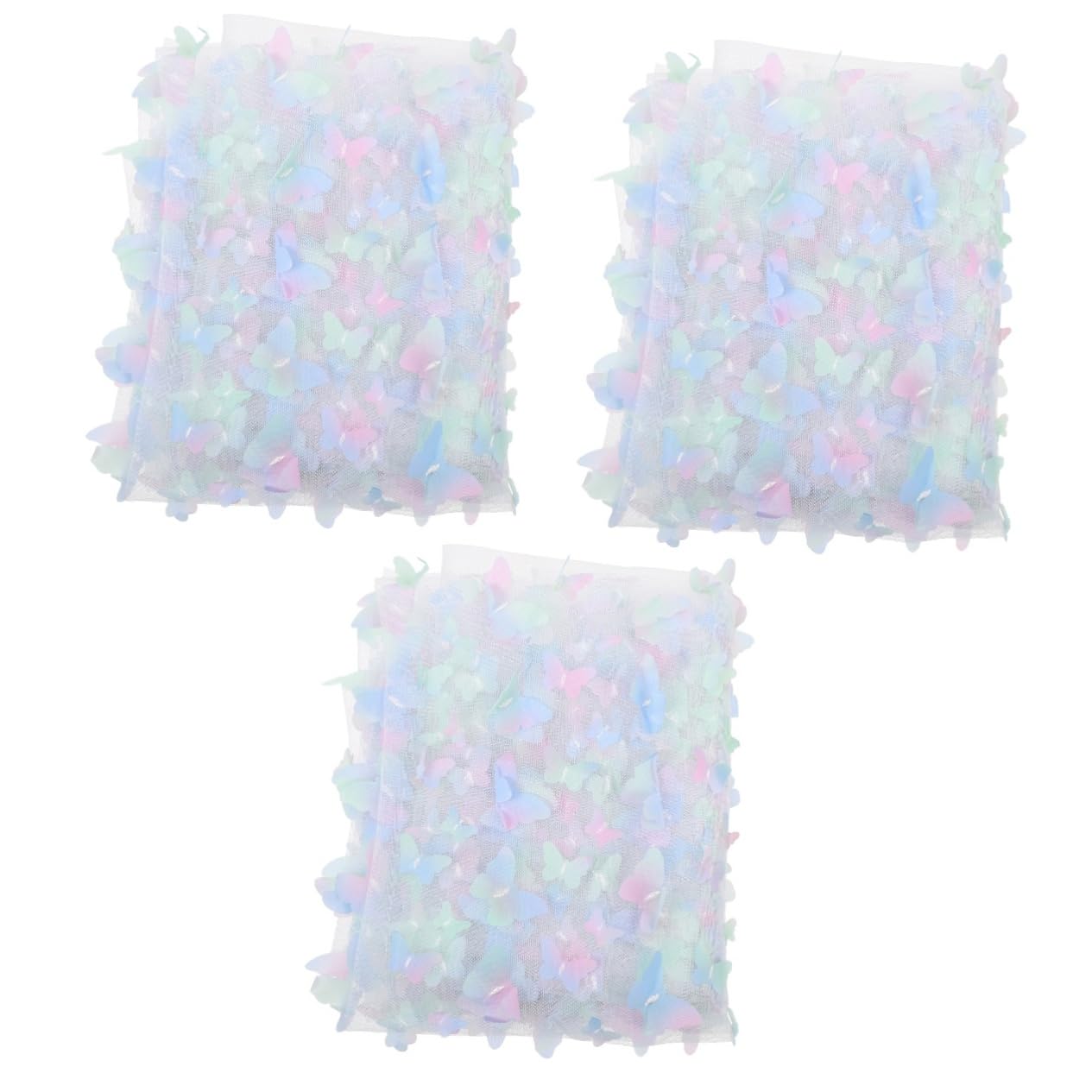 Operitacx 3piezas Encaje De De Gasa Bordada Para Manualidades Decoración De Bodas y Fiestas Material Suave y Cómodo Para Vestidos Cortinas y Accesorios De Escenario