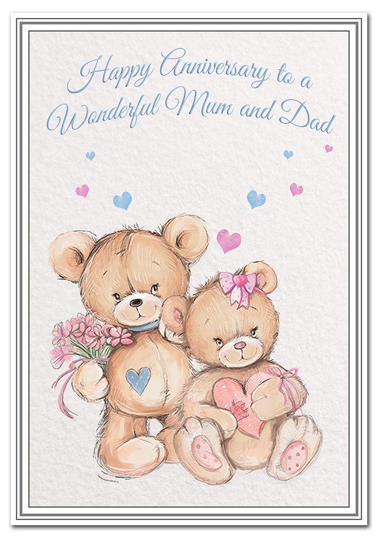 Son And Daughter In Law Anniversary Card, Wedding Anniversary Card, Son And Daughter In Law Wedding Anniversary Card, Cute Bears Card