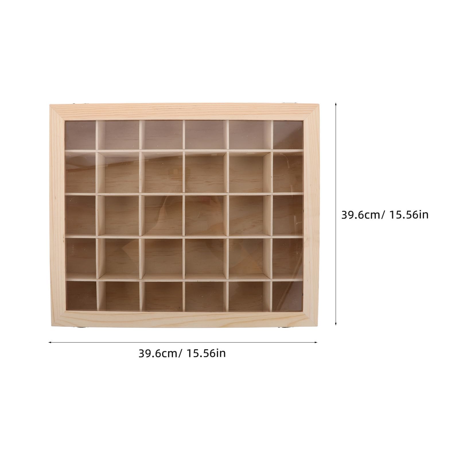 SECFOU Caja de Madera para Colección de Minerales con 30 Compartimentos, Organizador Clásico para Piedras y Recuerdos, Protección Fuerte Adecuado para Decoración del Hogar