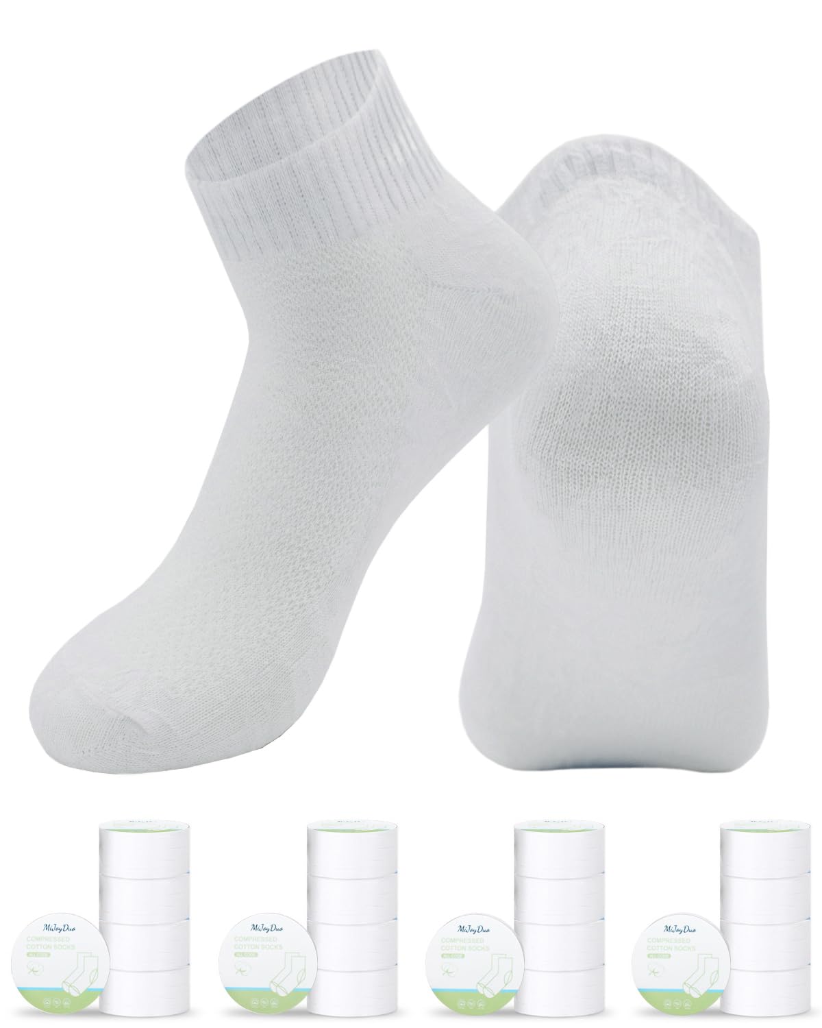 MIJOYDUO Disposable Pure Cotton Compressed Socks for hiking, outdoor sports, business trip, travel, soft