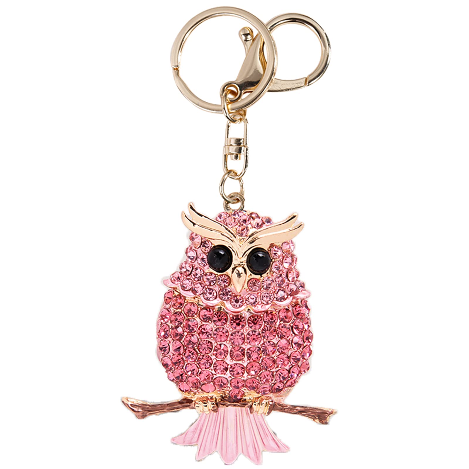 AIXIANG Pink Owl Cute Key Chains For Women Opal Rhinestone Plating Keychain Purse Charm Sparkly Key Chains For Women Key Charms For Car Keys Gift For Friends