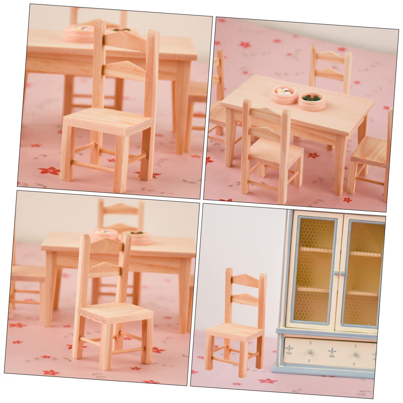 Amazon | STAHAD 2点 ドールハウス 椅子 ドール プレイセット ホーム
