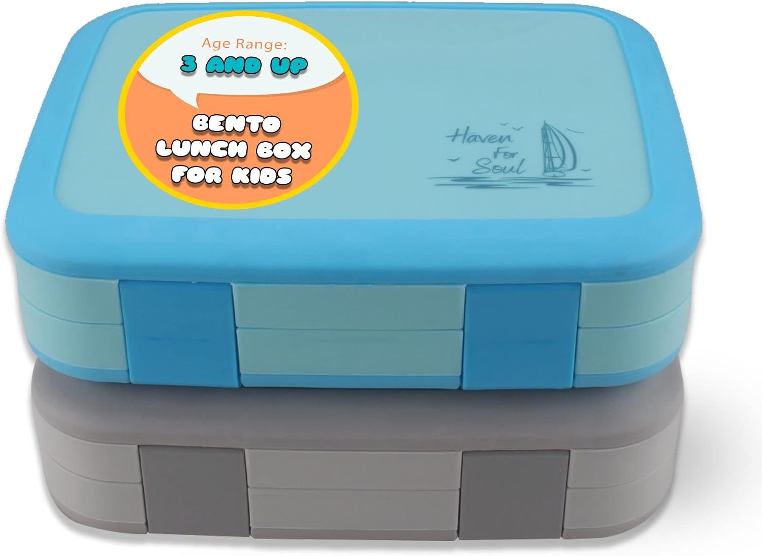 Set De Platos Para Bebé Con Ventosa - Acero Inoxidable 304, 3 Compartimentos, Incluye Cuchara Y Tenedor, Azul/Verde, Seguro Y Fácil De Limpiar