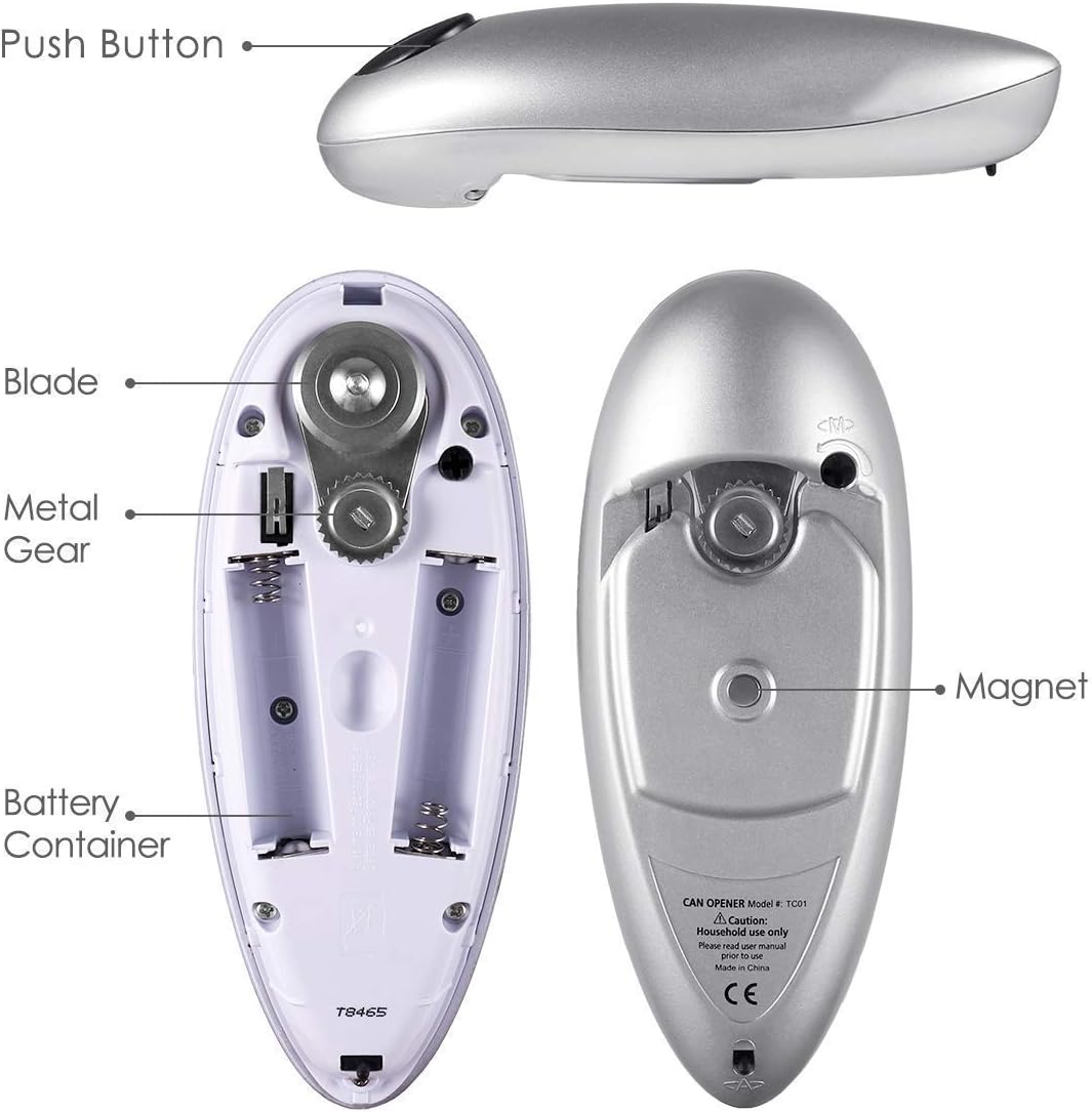 Electric Can Opener, Restaurant Can Opener, Smooth Edge Automatic Can Opener for Any Size, Best Kitchen Gadget for Chefs, Arthritis and Seniors (Sliver) : Home & Kitchen