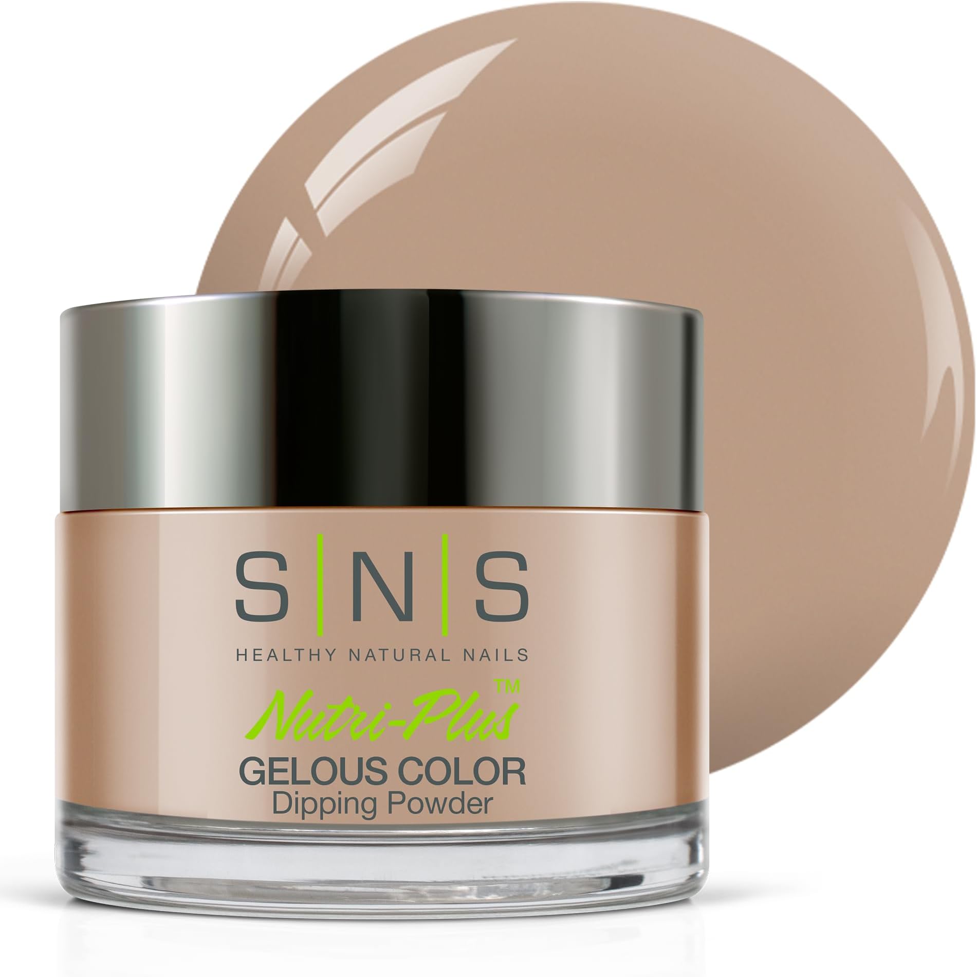 SNS Nail Dip Powder, Gelous Color Dipping Powder - Storm In The Distance (Natural, Nudes/Beige, Taupe, Shimmer) - Long-Lasting Dip Nail Color Lasts 14 Days - Low-Odor & No UV Lamp Required - 1oz