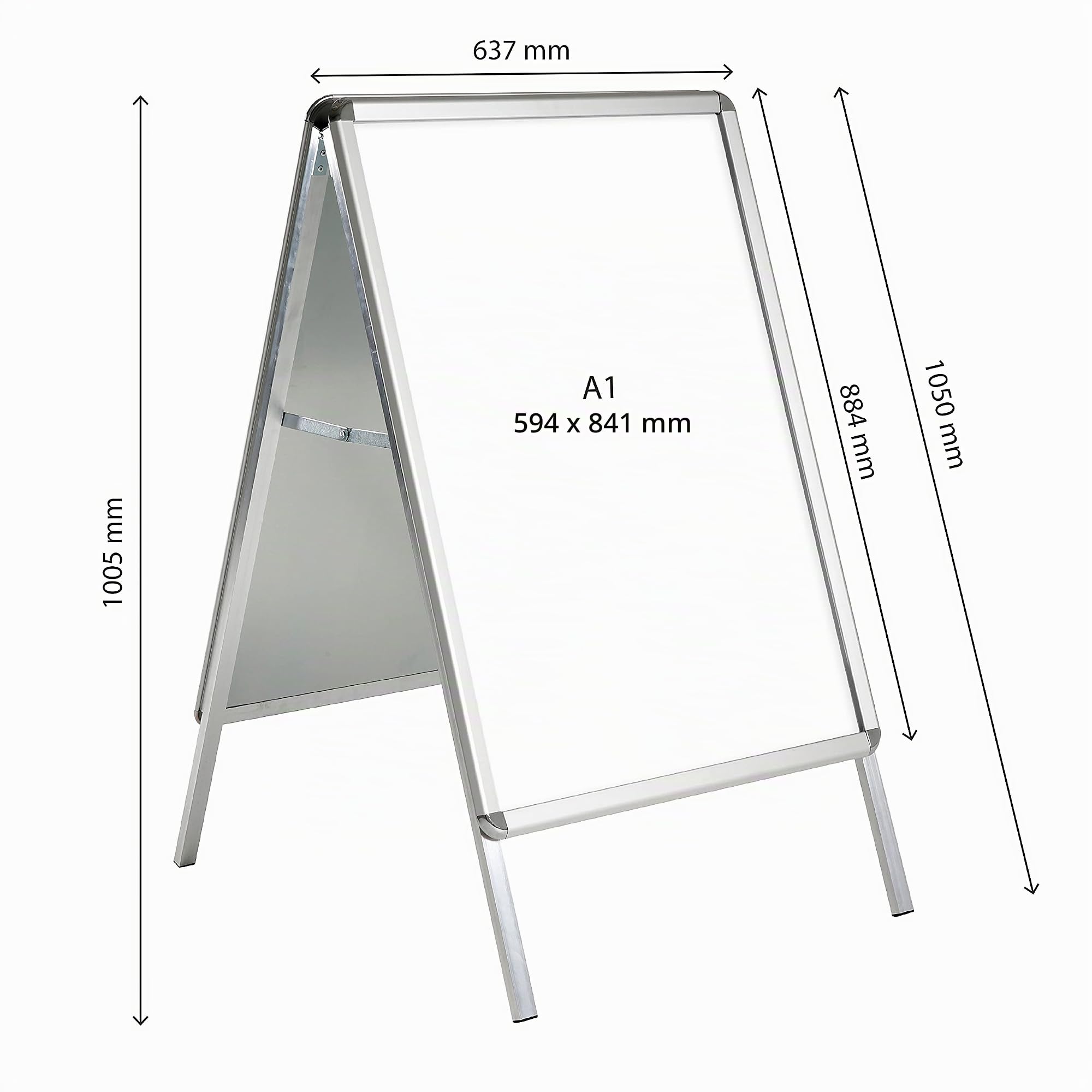 Kundenstopper Outdoor | DIN A1 Plakatständer | Gehwegaufsteller für den Außenbereich | PET Schutzfolien in DIN A1 | Poster Aufsteller | Kundenstopper a1 wetterfest