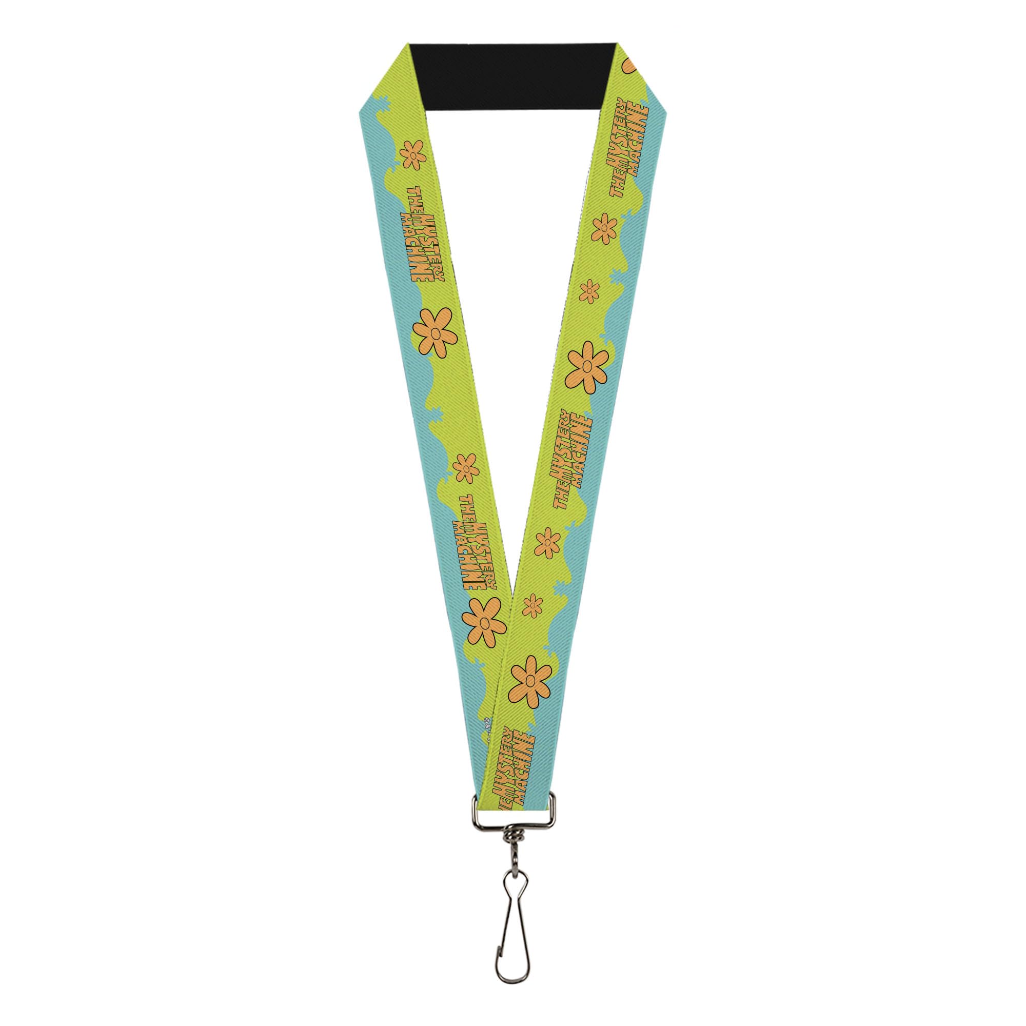 Buckle-Down Scooby Doo Lanyard, Scooby Doo The Mystery Machine Paint Job Green Aqua Orange, Elastic