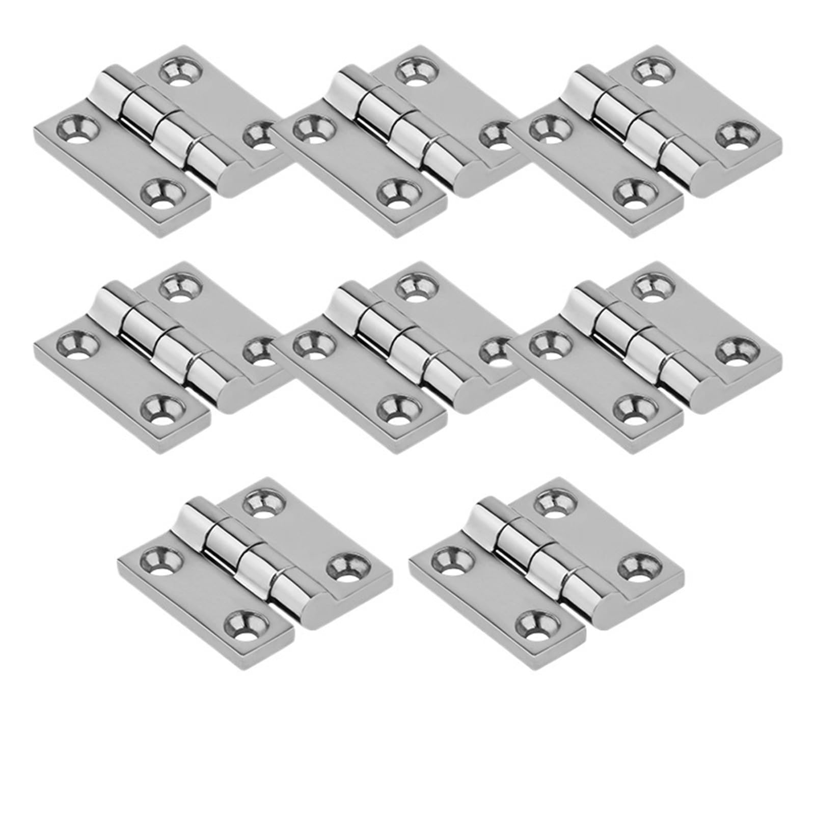 316 Stainless Steel Hinge Marine Square Deck Cast Hinge Polished Hardware Boat 38/40/50mm 8Pcs(38x38mm x 8pcs)