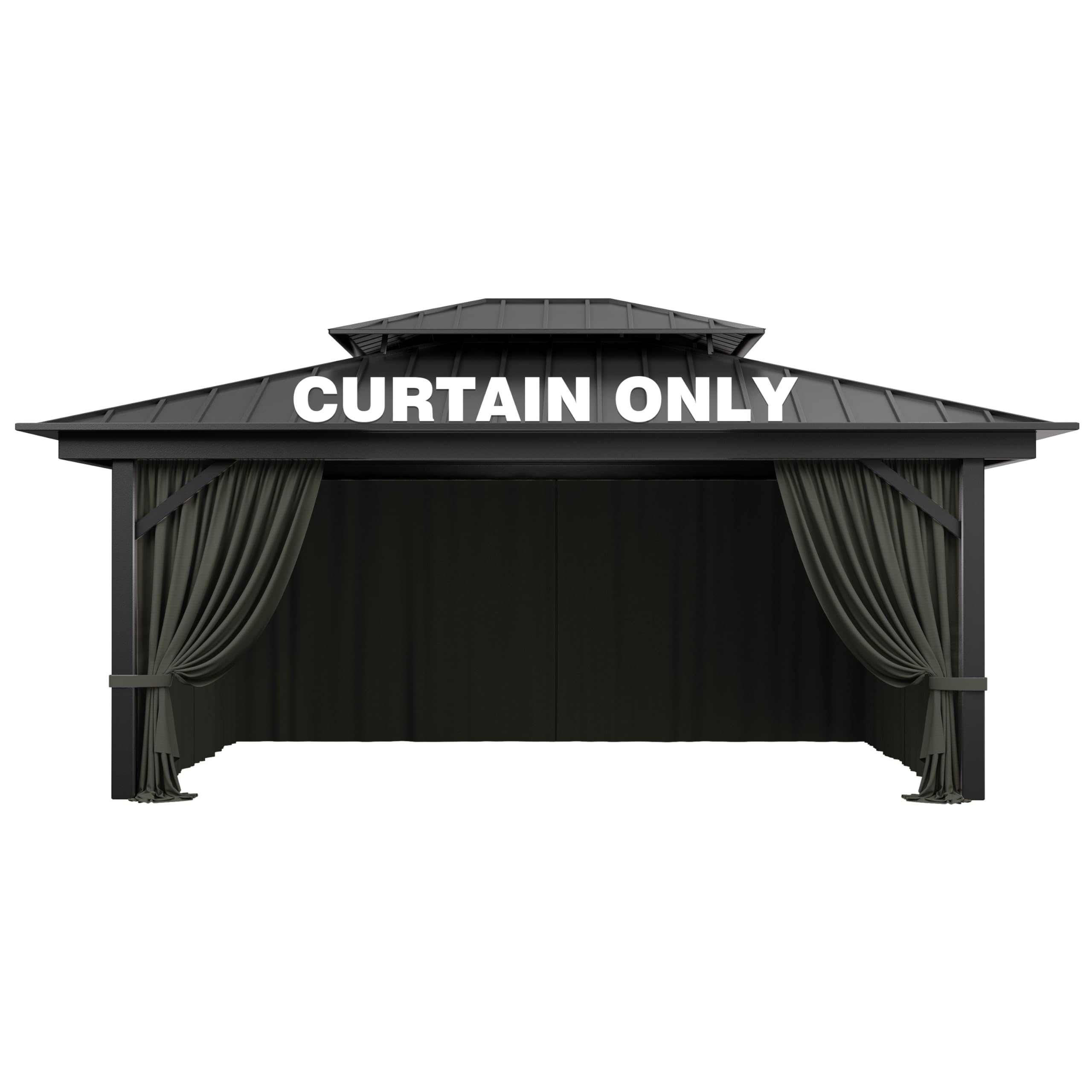 Photo 1 of Pakunoda Gazebo Replacement Curtains - 4-Panel Sidewalls (Grey)