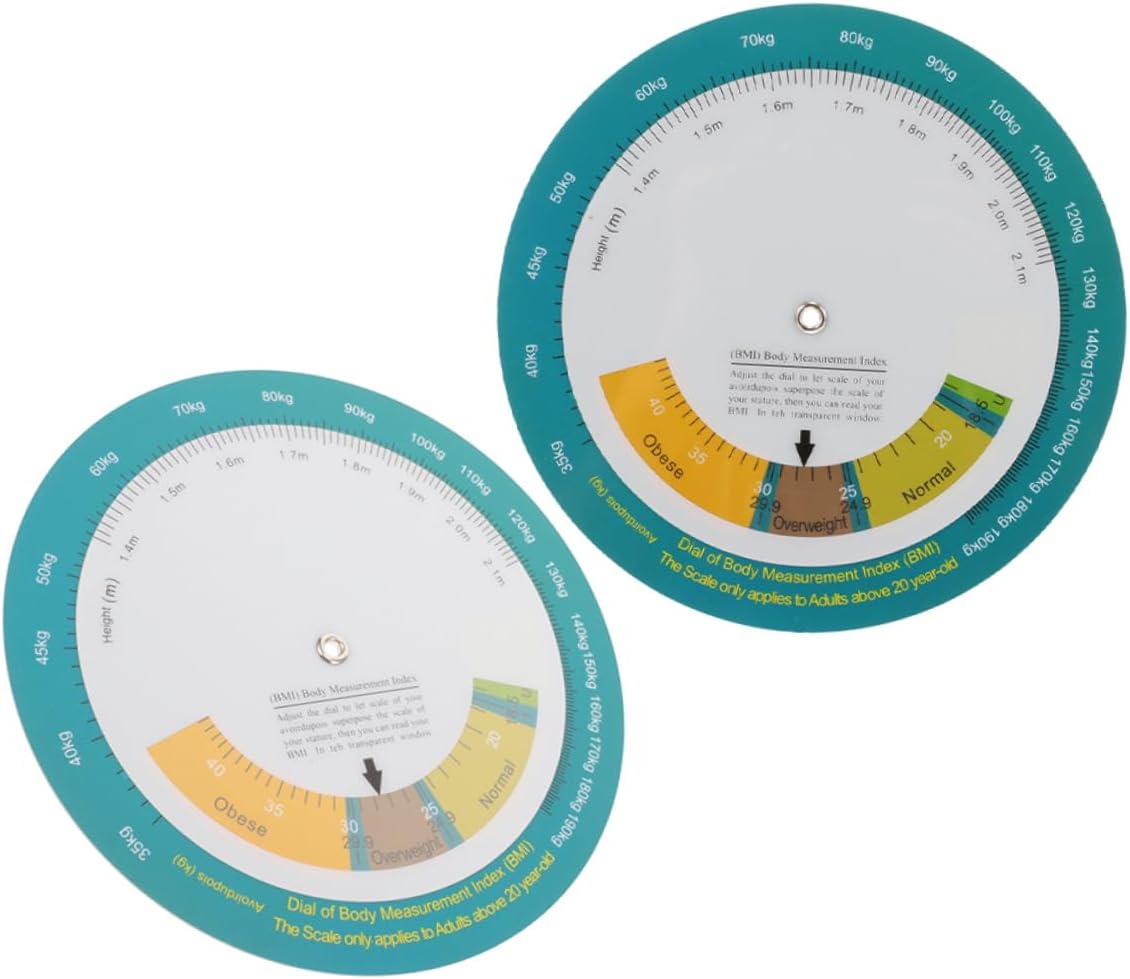 2pcs Bmi Body Index Wheel Scale Weight Calculator Height Measurer for Adults Wall Mounted Design for Home Gym Reliable Health Monitoring Tool