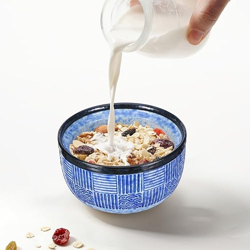 Miniatura 6 de Kichvoe Juego de cuencos de sopa japoneses – 1 juego de cuencos de cerámica para sopa Miso con tapa y cuchara para fideos y arroz Ramen, ideal para