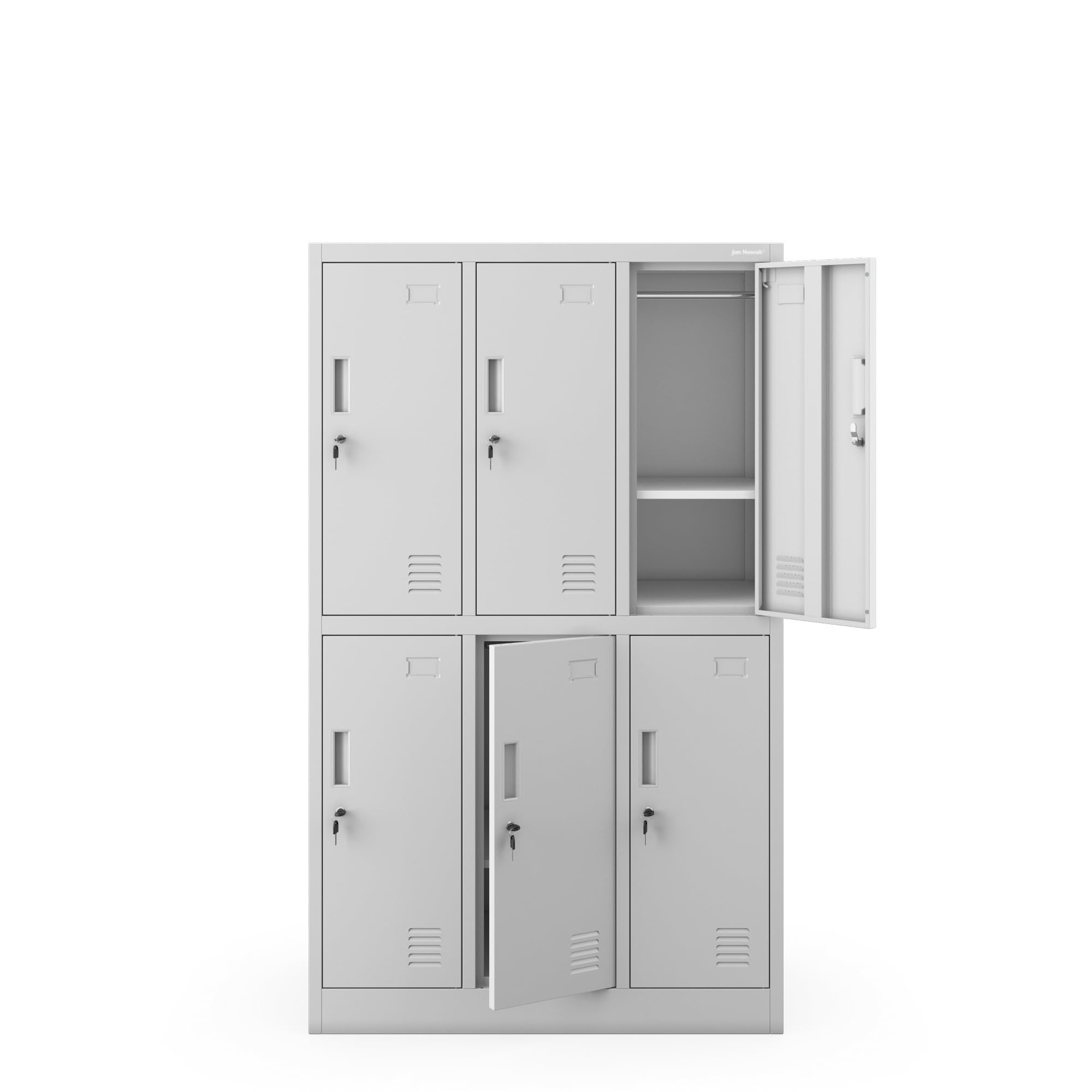 Jan Nowak Schließfachschrank Metall 6 Fächer Wertfachschrank 150x90x45 cm