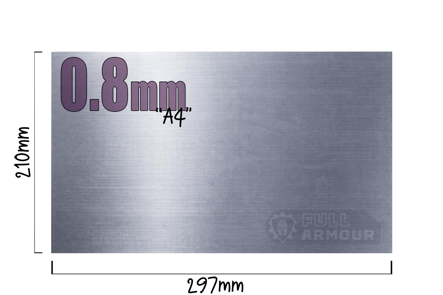 Lamiera di acciaio dolce quadrata e rettangolare, 0,8 mm – 2 mm di spessore (0,8 mm x 297 mm x 210 mm (A4))