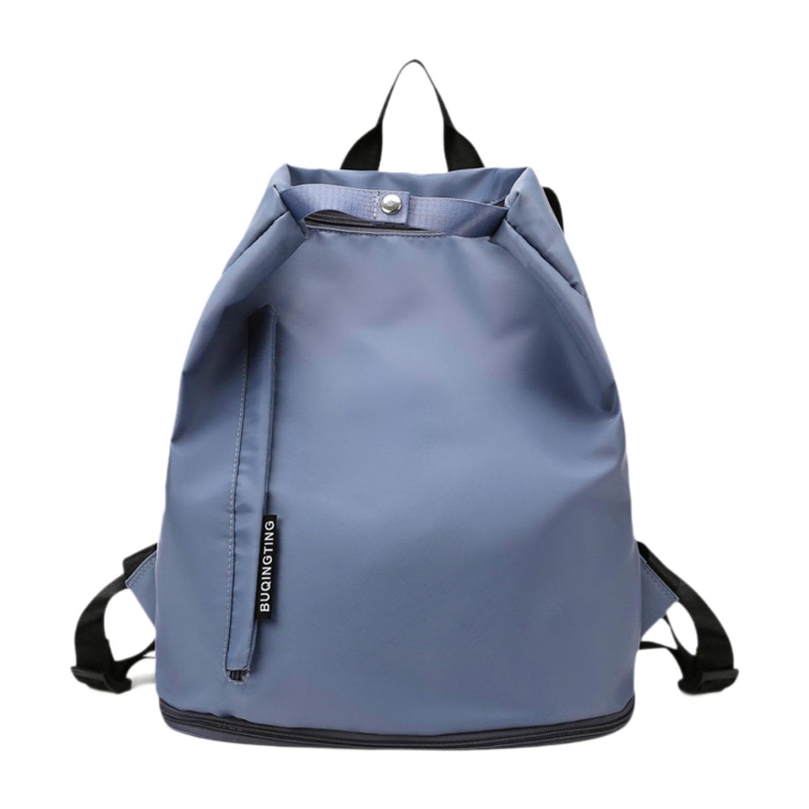 Beach Backpack Exercising Hiking with Shoes Compartment Workout Swim Gym Bag Blue-image-0