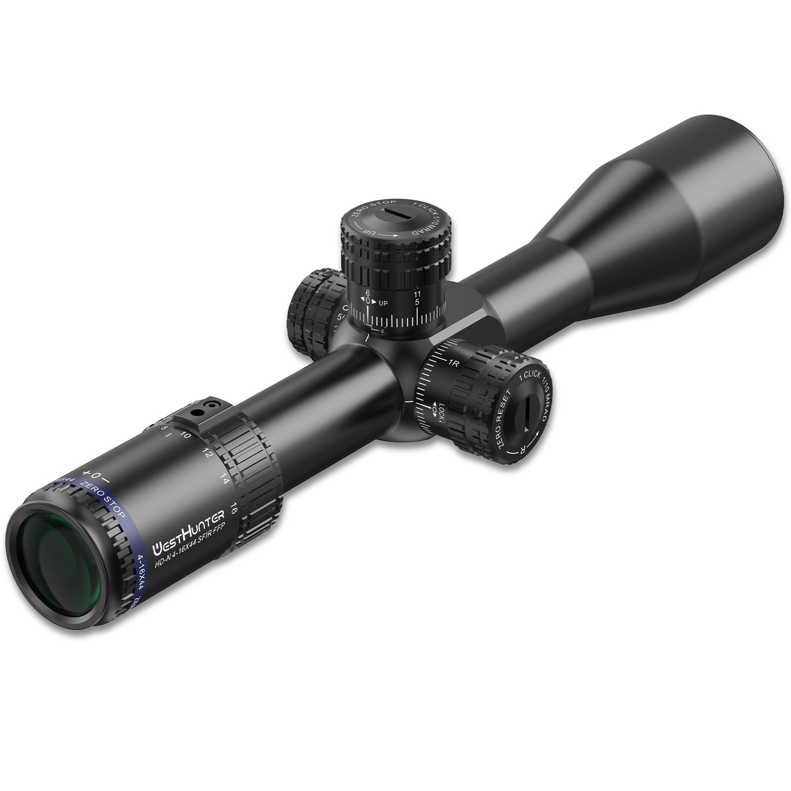 WestHunter HD-N SFIR FFP Zero Stop Telescopico 30mm Primo Piano Focale Reticolo Vetro Inciso Illuminato 1/10 MIL