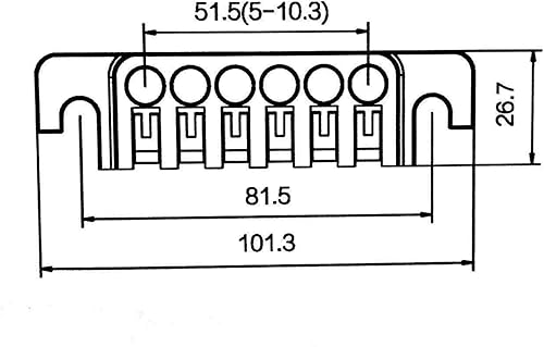 Miniatura 5 de Guyker Guitar TP-6 - Barra de parada de puente  Pieza trasera de puentes vintage de los años 70 con tachuelas e insertos de repuesto compatible con