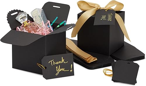 Stockroom Plus Cajas de regalo de papel blanco con cinta para propuesta de dama de honor, recuerdos de boda (4 x 4 pulgadas, paquete de 12)