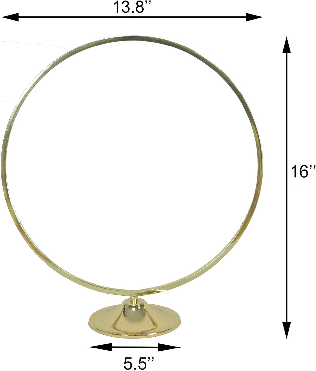 4 Pack 16'' Tall Floral Hoop Centerpiece Wedding Metal Gold Centerpiece Iron Arch Round Flower Vase Display Stand Shelf Table Decoration Christmas Event Party Decor