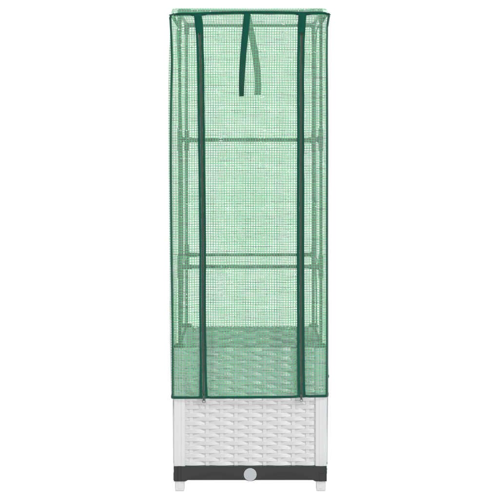 vidaXL Hochbeet mit Gewächshaus-Aufsatz Rattan-Optik 40x40x139 cm