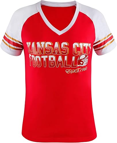 Miniatura 11 de Camisetas raglán Athletic City para mujeres fanáticos del fútbol - Azul marino y blanco