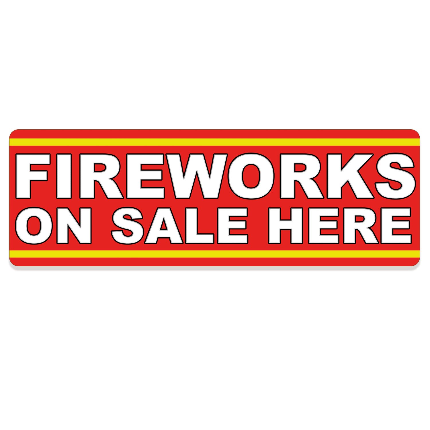 Fireworks On Sale Here Sticker Window Decal Sign Advert (X-Large - 80cm x 25cm)