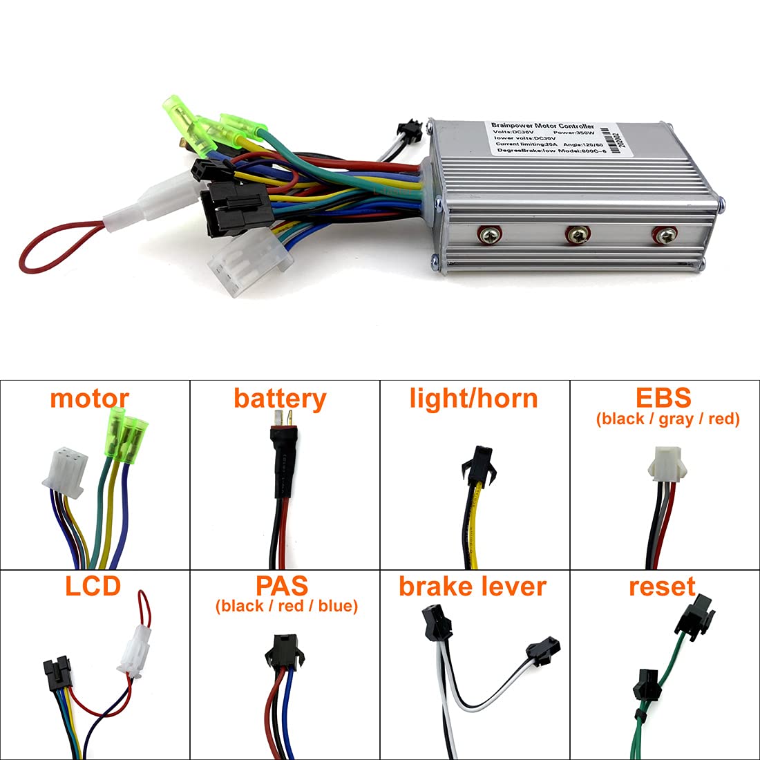 L-faster 36 V 350 W 48 V 500 W Haute Vitesse Roue Avant de vélo sans balais avec Pouce LCD