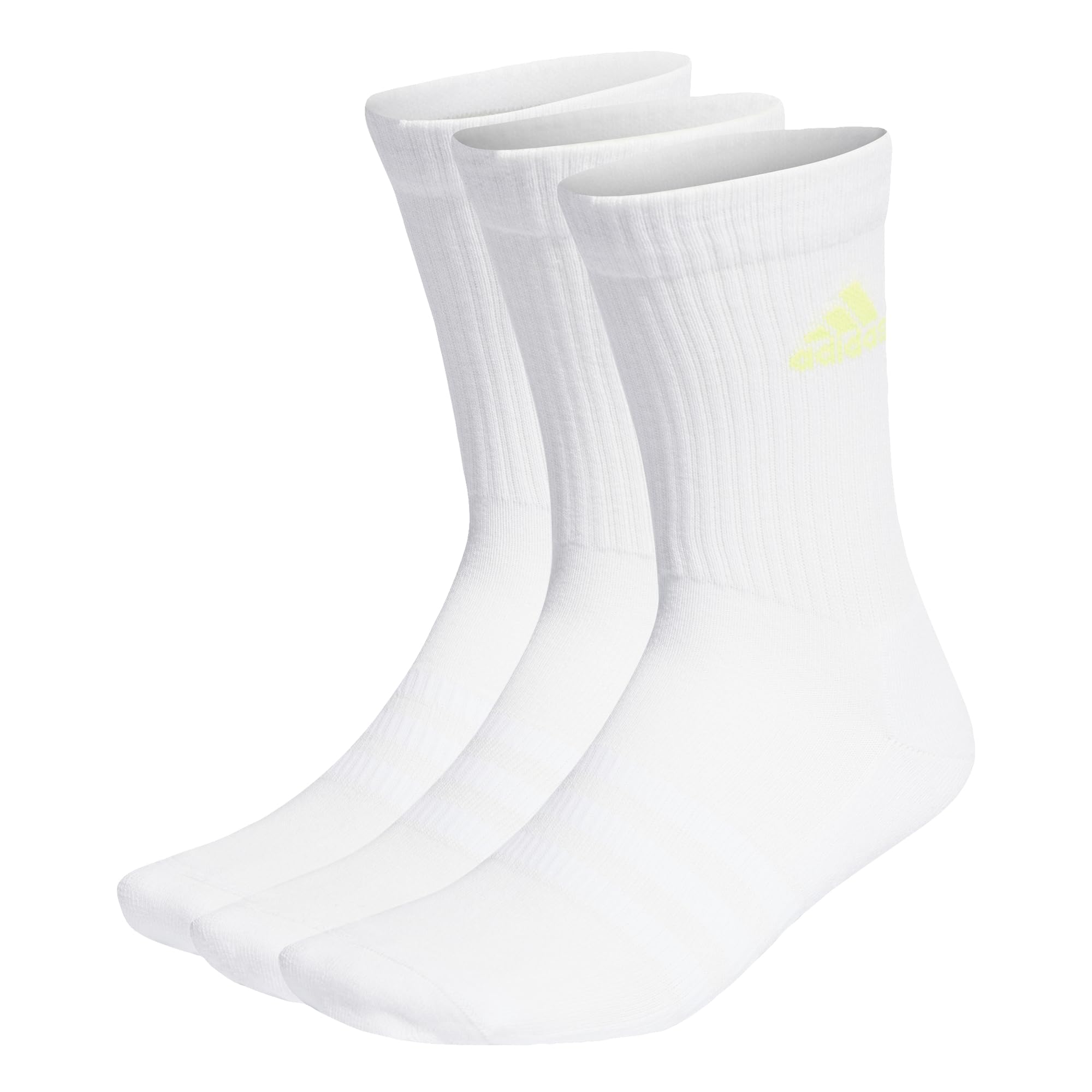 adidas Cushioned Crew Socks 3 Pairs, Calze Medie Unisex - Adulto, White/Lucid Cyan/Lucid Lemon/Lucid Pink, XS (Pacco da 3)