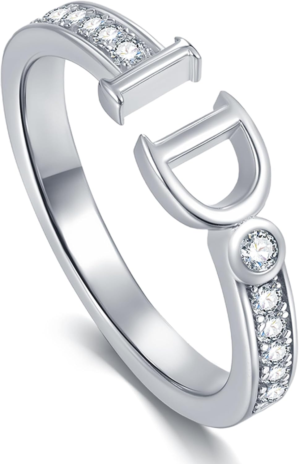 925 Sterling Silver Rings for Women I Do Wedding Band Eternity Stackable Engagement Ring Anniversary Band