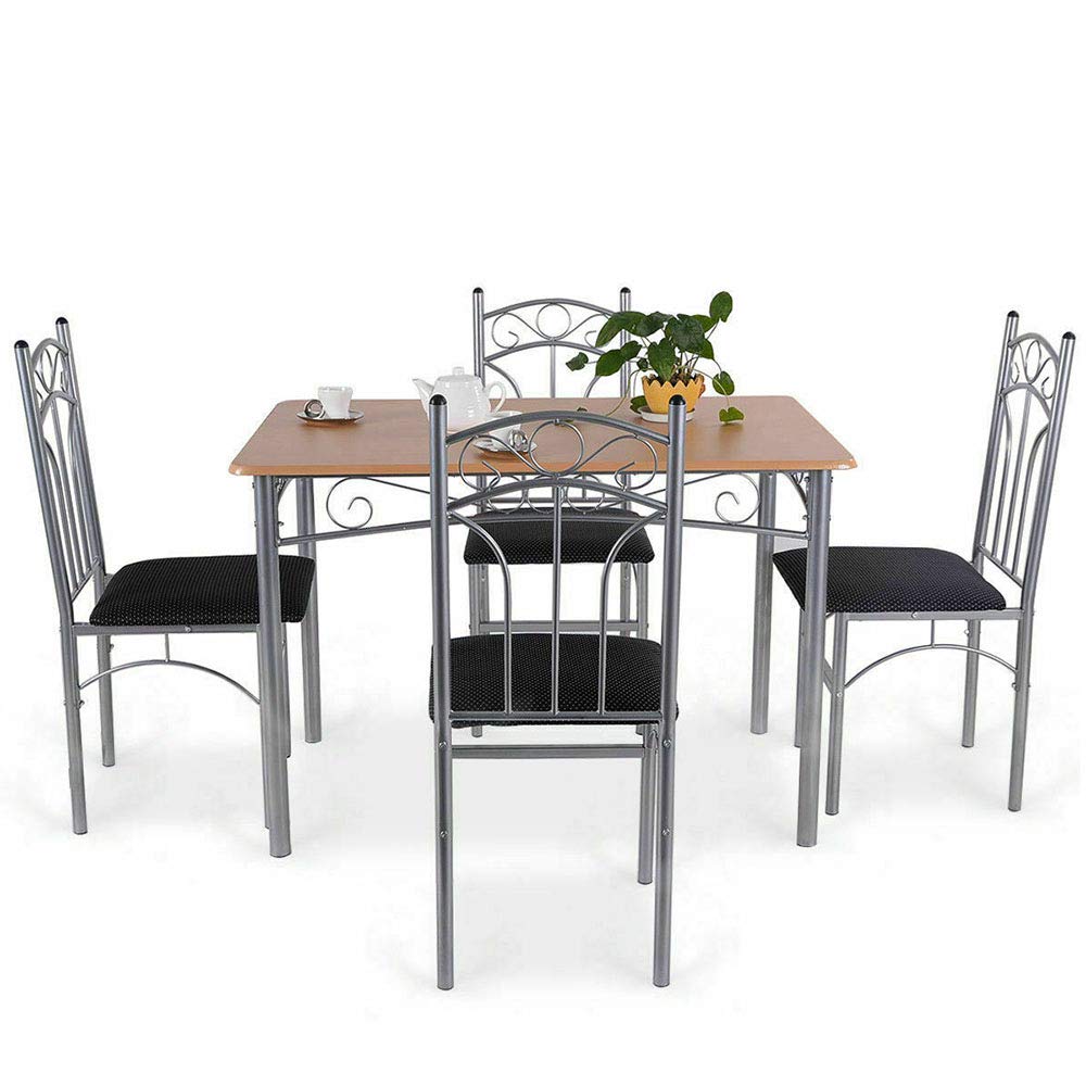 Amazon.com - Thaweesuk Shop New 5PCS Wood and Metal Dining
