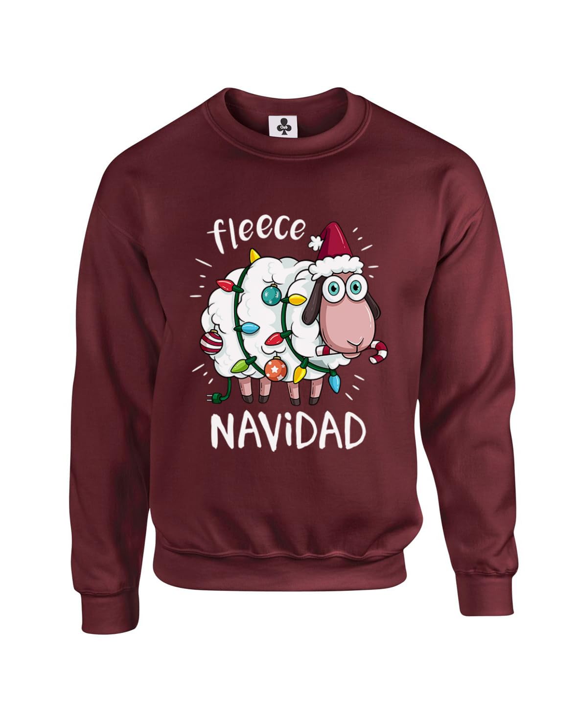 Taylor Brown Christmas lights sheep, fleece navidad, meme novelty iconic silly weird xmas joke Unisex Funny Adults Sweatshirt Jumper Maroon
