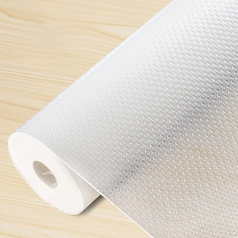 Drawer Liners Transparent – (60 x 500 cm) Shelf Liner Non Slip for Kitchen Drawers, Cupboards & Fridge, Premium EVA Anti-Slip, Waterproof, Washable & Cuttable Non-Adhesive Liner