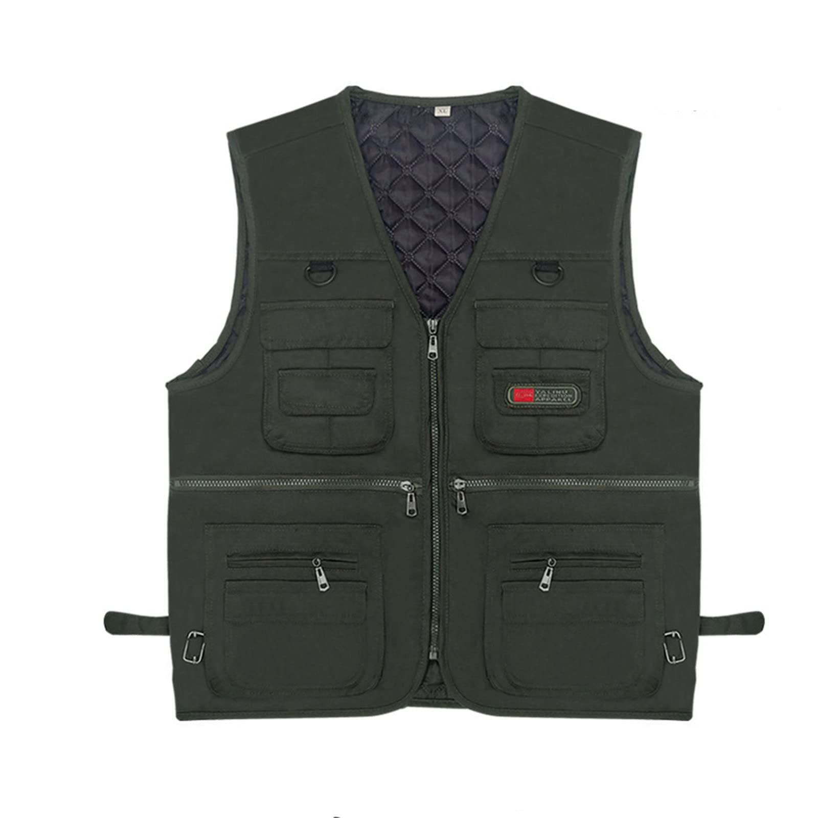 Gilet de pêche pour homme - Gilet d'extérieur multi-poches sans manches - Gilet de chasse pour homme avec de nombreuses poches - Veste softshell légère sans manches - Veste de loisirs - Veste
