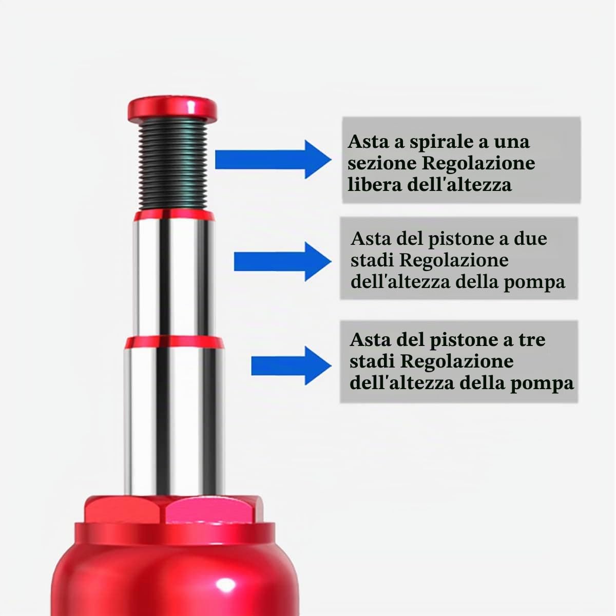 capacità 2/3/6/10T Martinetto Idraulico A Bottiglia A Doppio Pistone Jack A Bottiglia Saldato Martinetto Idraulico Verticale con Manico A Pompa, per Auto Berline SUV,10T