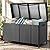 YITAHOME 200 Gallon Outdoor Storage Box w/Storage Net, Rattan XL Outdoor Deck Box, Patio Cushion Storage, Outside Storage Box for Patio Furniture, Garden Tools, Pool Sports Equipment (Black)