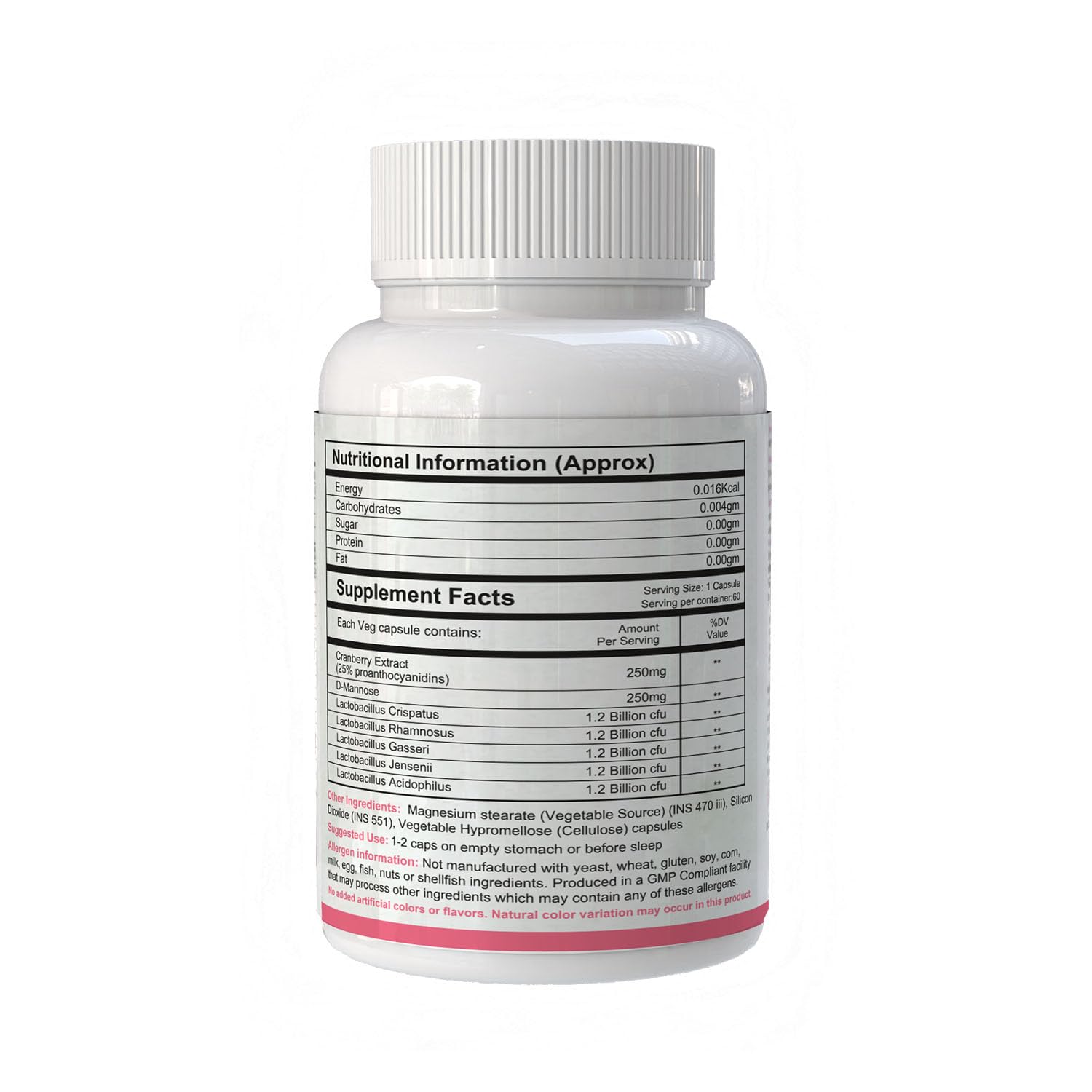 Autoimmunity Care: UTI Care - Women’s probiotics for optimal urinary and vaginal microbiome | Cranberry extract, D-Mannose, Lactobacillus Acidophilus, Lactobacillus Rhamnosus, Lactobacillus Crispatus, Lactobacillus Gasseri, Lactobacillus Jensenii | For Women's Urinary & Vaginal tract microbiome, Gut and Immune health | 60 capsules - Image 9 thumbnail