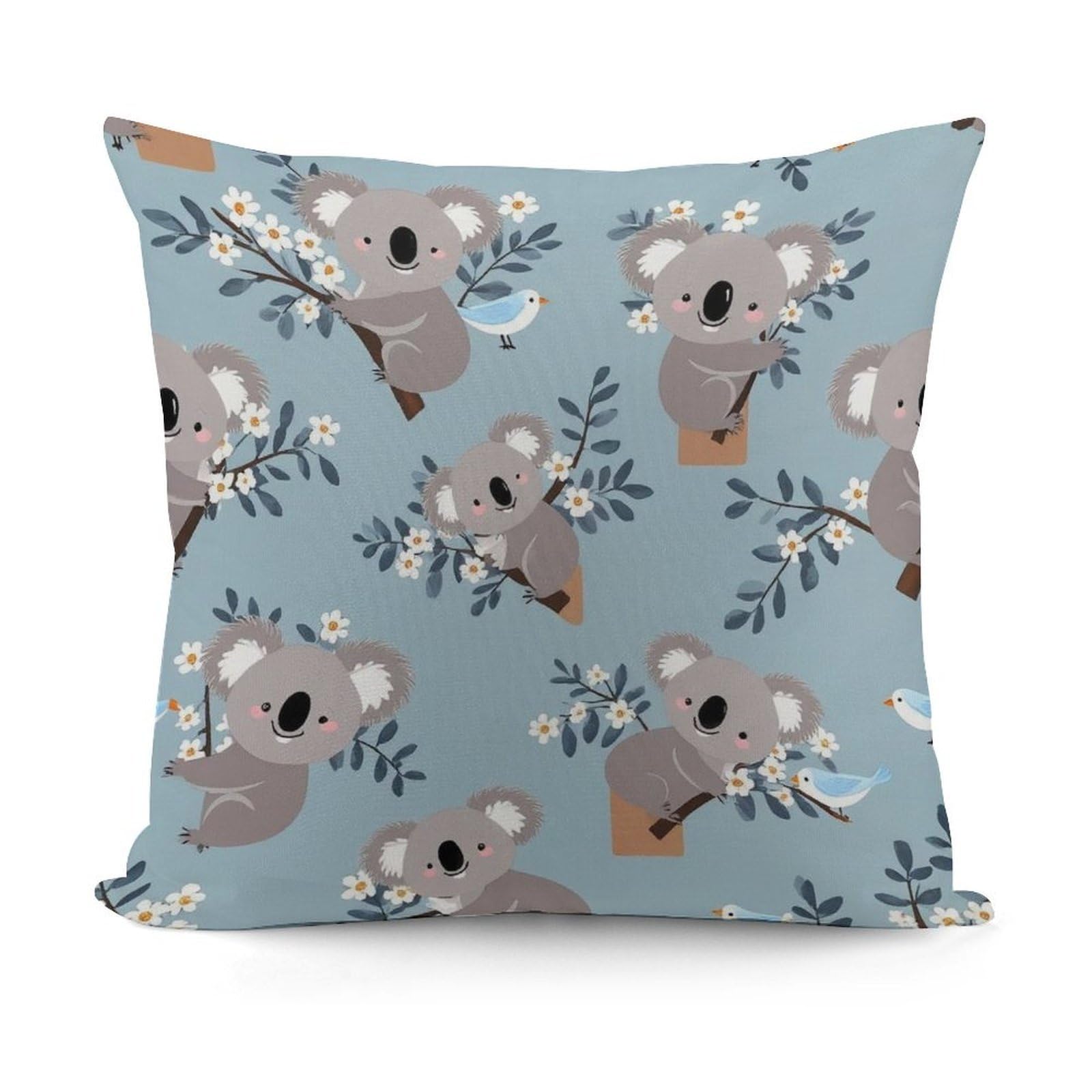 Smazdfxx Picture(462) Fashion Super Soft Cute Cartoon Koala Floral Pillow Case Cover With Zipper For Bedroom Sofa Couch For All Seasons