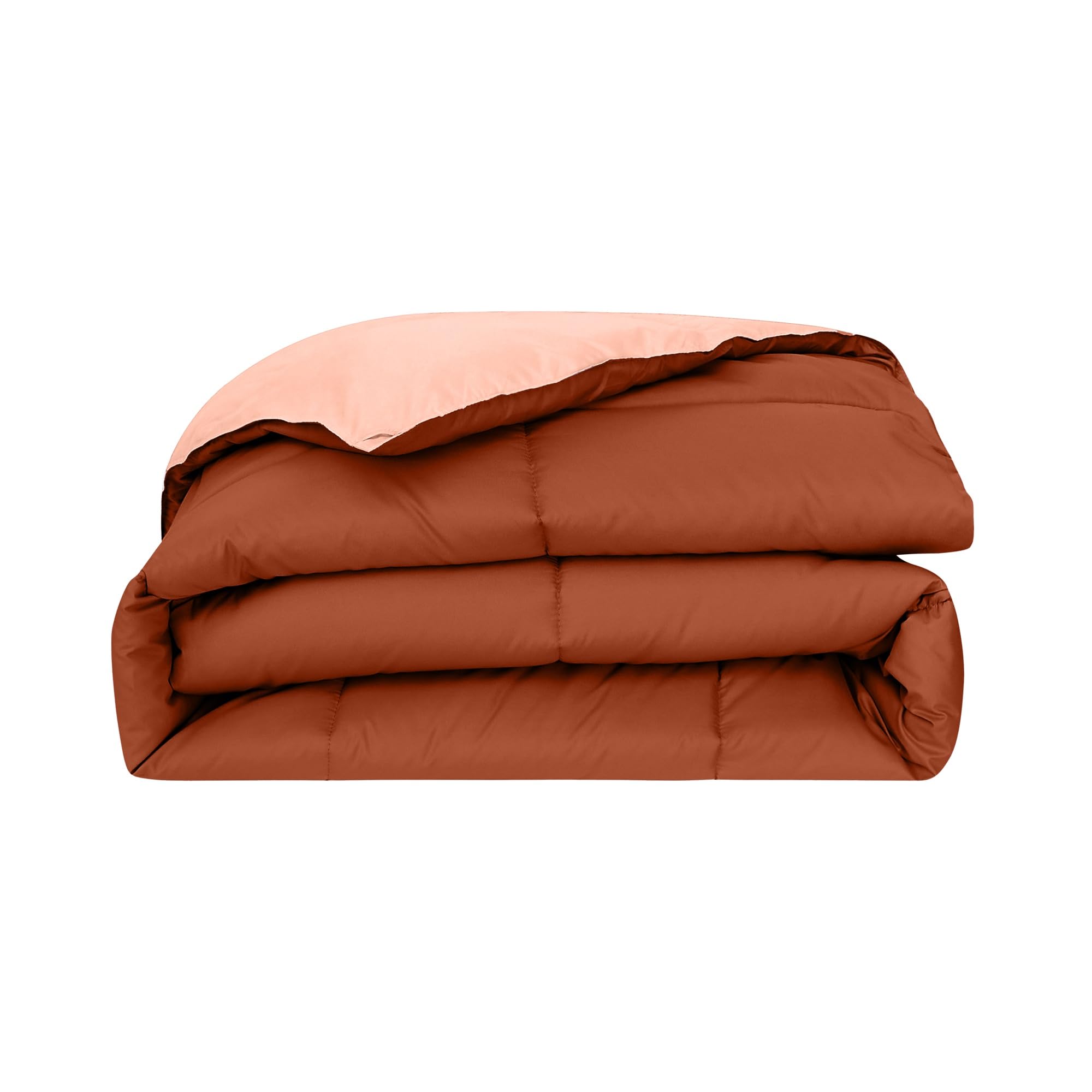 Modern Threads - Alternatywna pikowana kołdra dwustronna z mikrofibry i wkładka do kołdry - miękka, wygodna alternatywa dla puchu gęsiego - pościel na wszystkie pory roku - rdza/glina podwójna