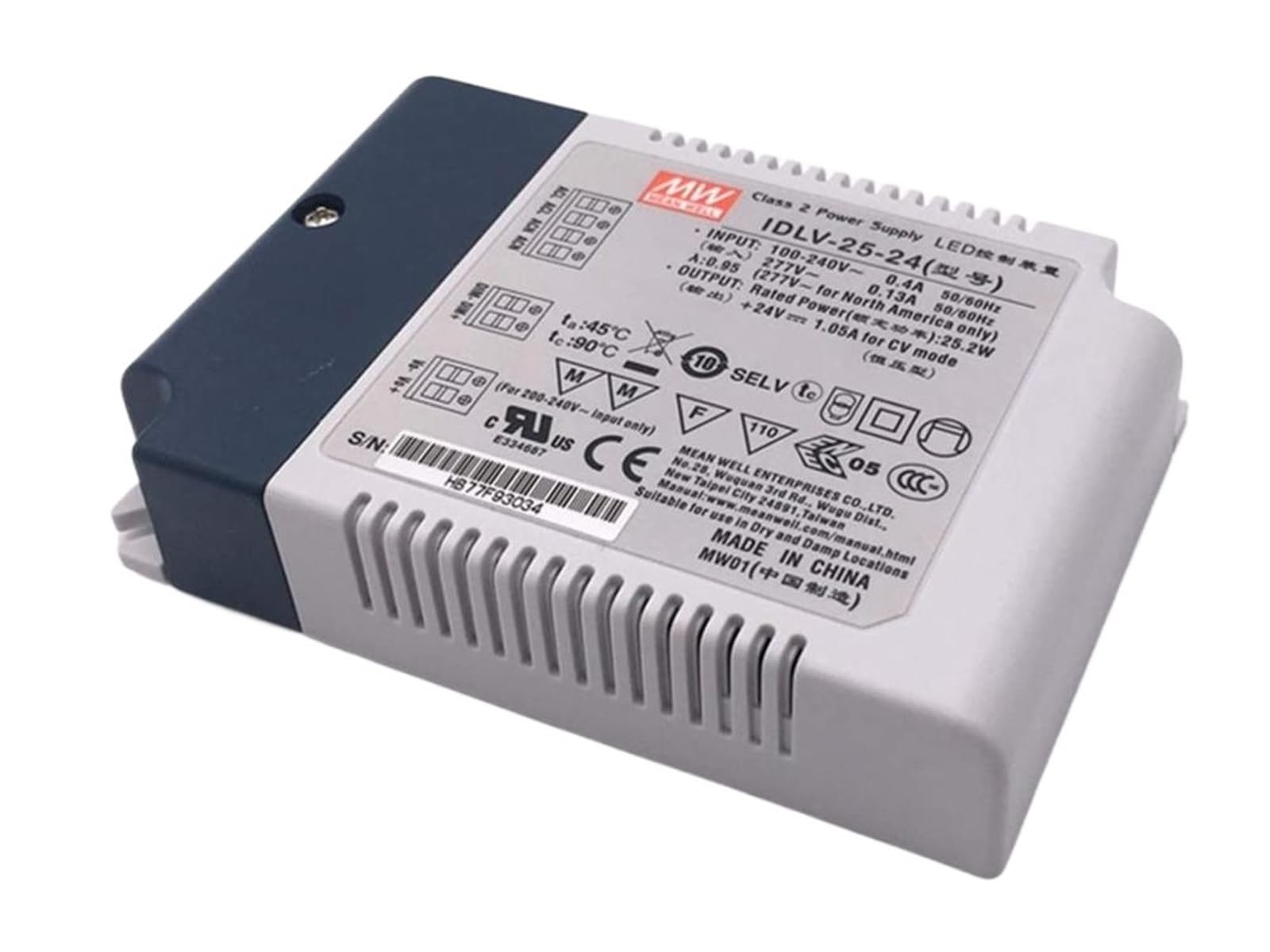 BIVOO 1 pièce série IDLV-25 DC12V 24V 36V 48V 60V 25W, Tension constante, Fonction PFC, Gradation, Sortie PWM, Pilote d'alimentation d'éclairage LED(IDLV-25A-12)