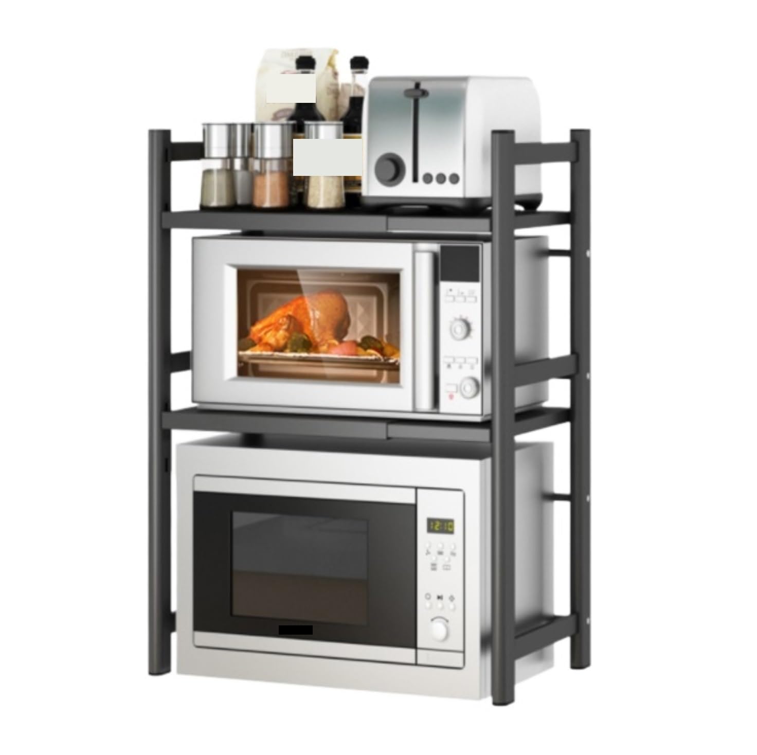 HADECOLL Microwave Stand Microwave Oven Rack Kitchen Counter Top Shelf 2 Tier For Spice Kitchen Organiser