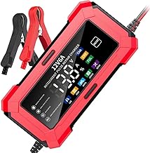 6 A 12 V Chargeur de Voiture, Multi-Protections de mainteneur de Batterie pour Moto, Voiture, Batterie Portable avec écran LCD pour Moto,