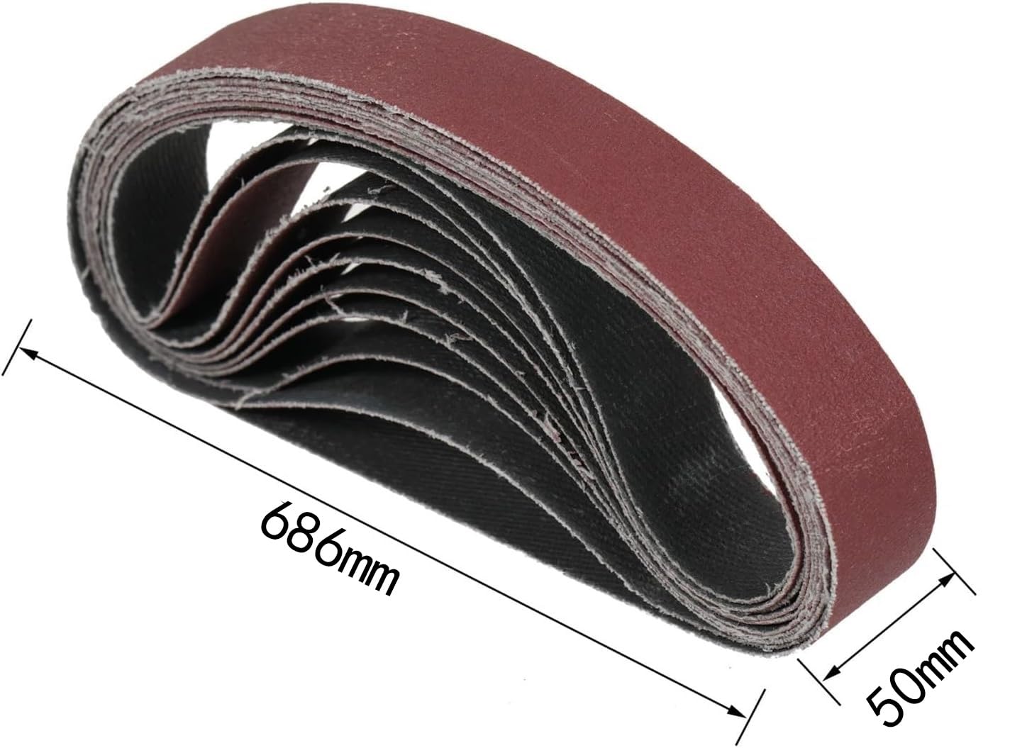 Szlifierka taśmowa Taśmy szlifierskie 10 szt. 686x50 mm 40-1000 Ziarenka ścierne do polerowania drewna i metalu | 120 Grits