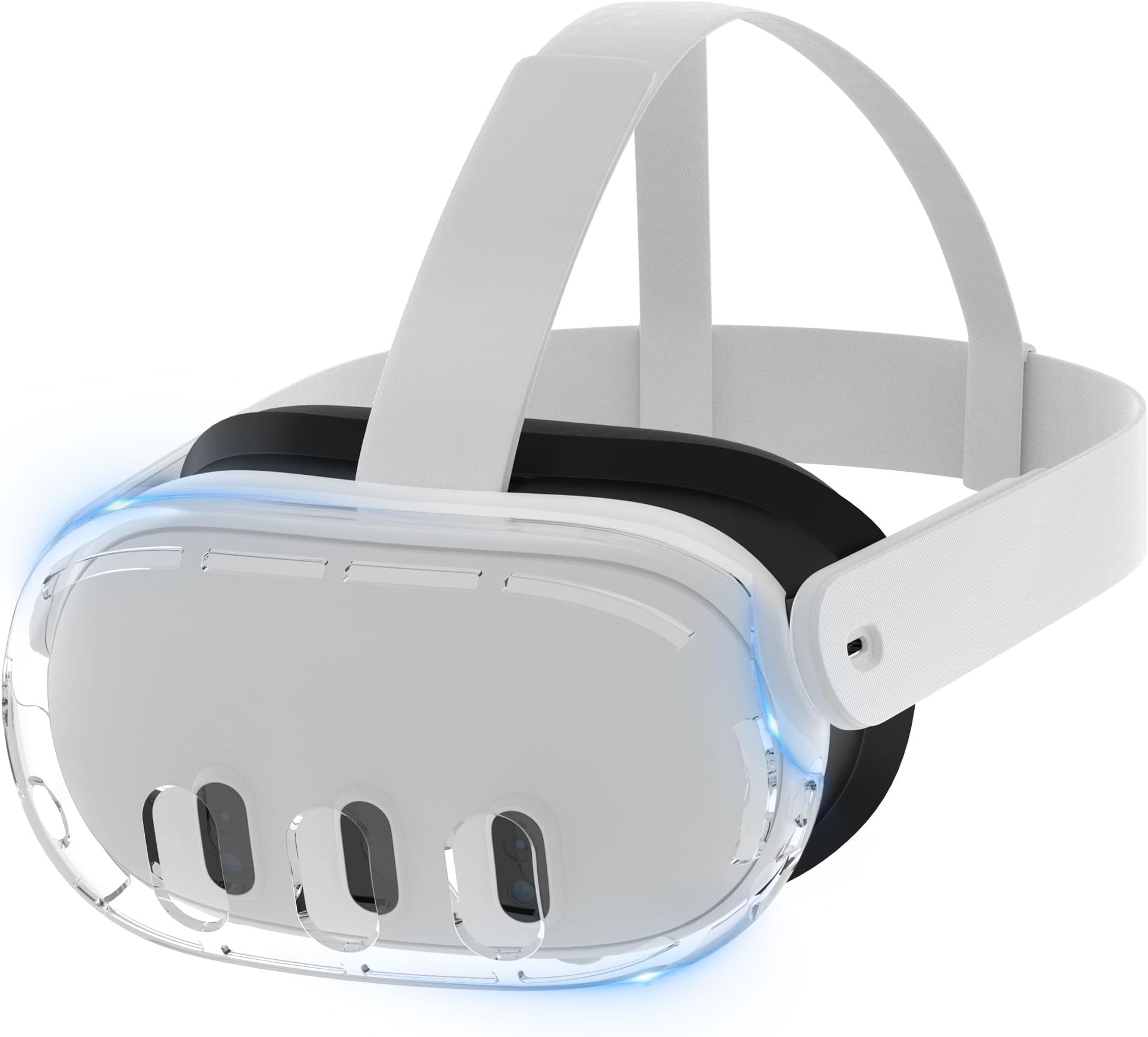 HiBloks VR Shell Protective Cover for Meta Quest 3 Accessories, Transparent VR Headset Protective Cover with Precise Hole for Oculus Quest 3, Shockproof, Drop-Proof and Waterproof VR Headset Cover