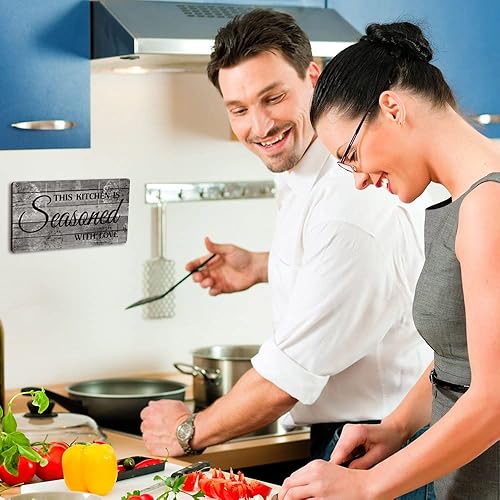 Miniatura 3 de SAC SMARTEN ARTS Decoración rústica de cocina, decoración de pared, decoración de cocina de granja, esta cocina está sazonada con placa de madera