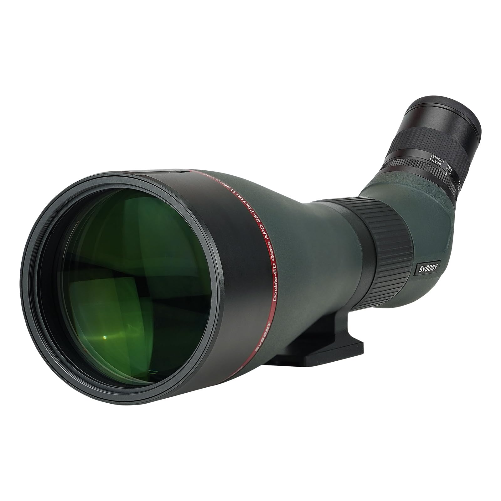 Svbony SA401 APO Lunety Obserwacyjne, 25-75x100mm Apochromatyczny Podwójny Obiektyw ED FMC, Digiscoping Kompatybilny z Kamerą Wi-Fi SC001, IPX7 Wodoodporny Dla Ptaków Oglądania, Strzelanie do Celów