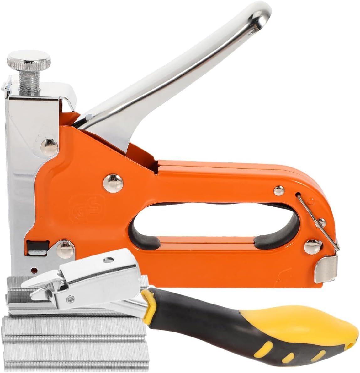 Luxshiny Heavy Duty Staple Gun and Staple Remover Set for Woodworking and Concrete Fastening