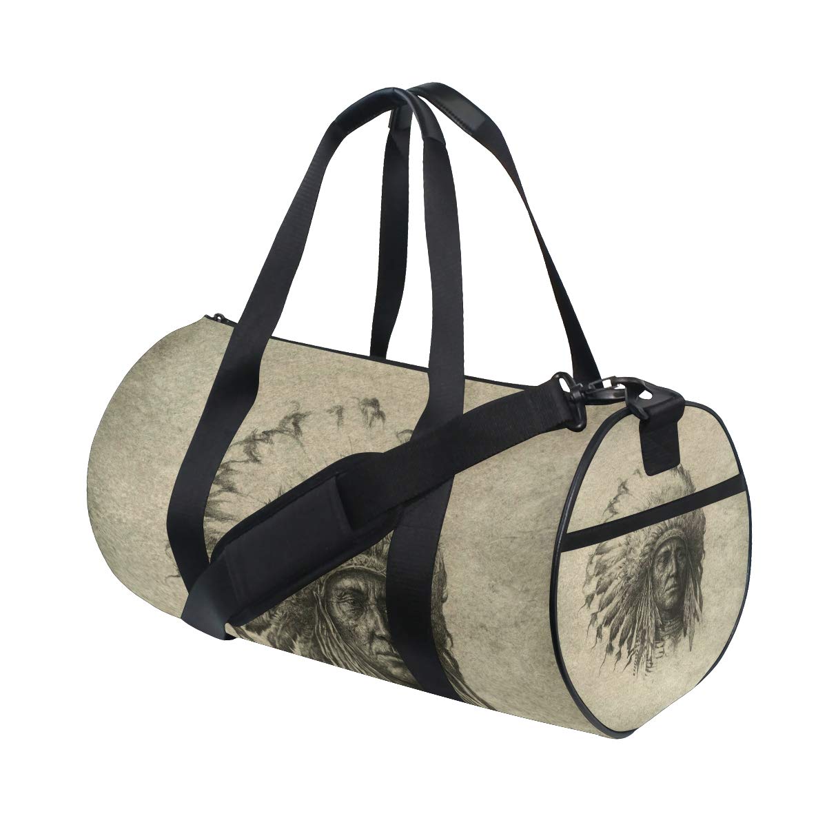 Sports Gym Duffle Bag American Indian Chief Travel Luggage for Men Women