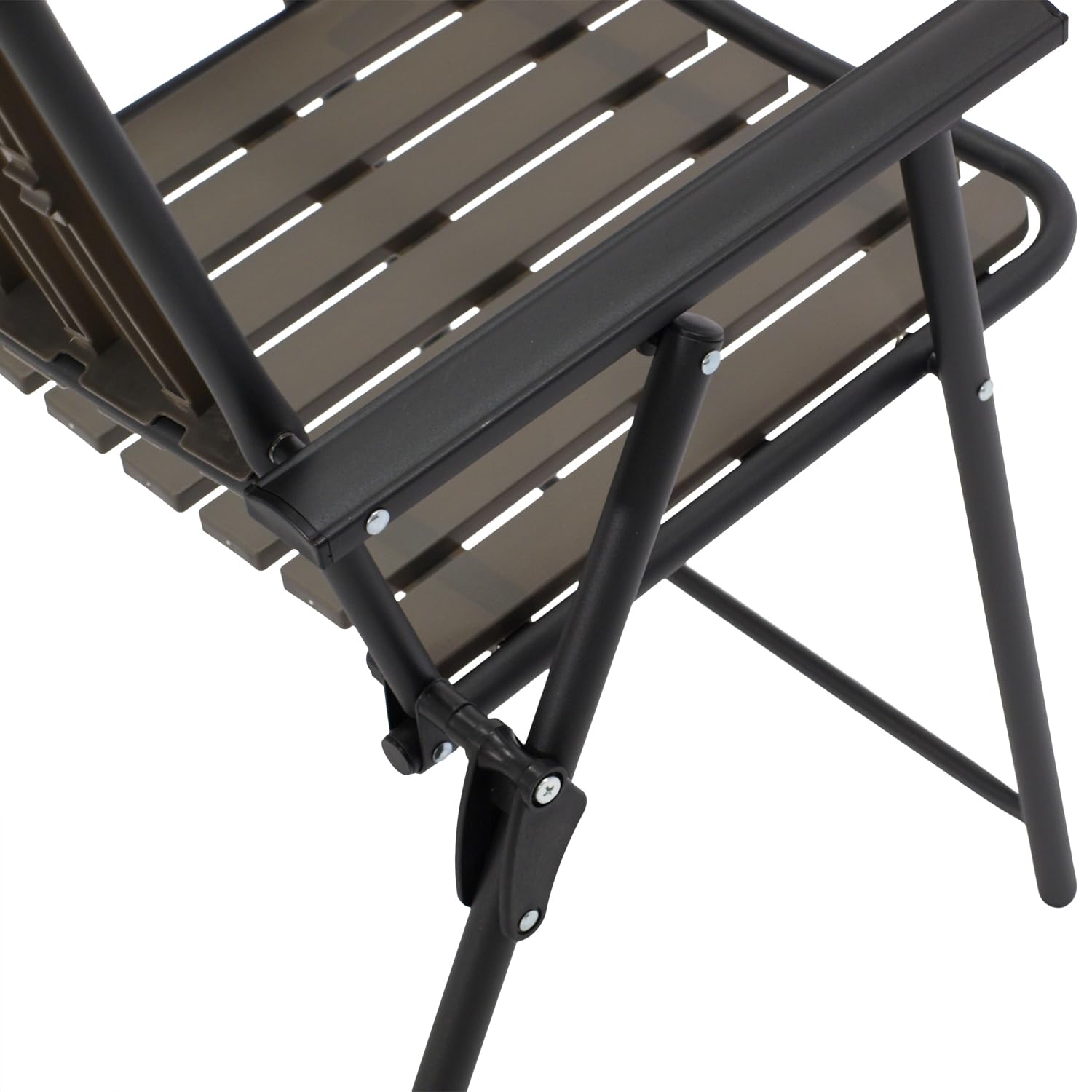 DEGAMO Klappsessel Campingstuhl ASCIANO, Metall anthrazit + Kunststoff in Holzoptik grau, klappbar, wetterfest, Outdoor