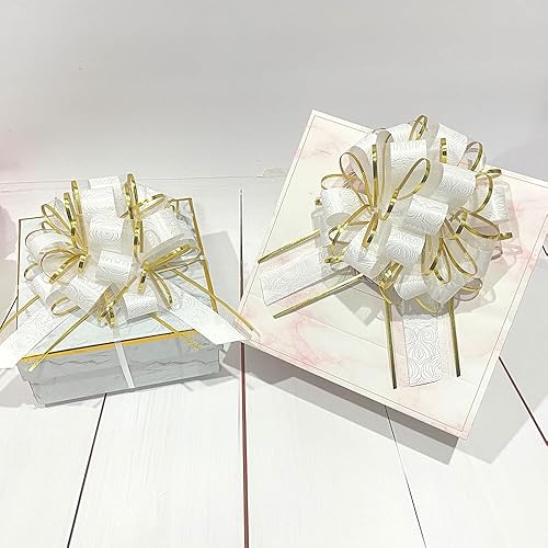 Miniatura 3 de 6 lazos grandes, lazo de regalo blanco, serie de patrones de 6 pulgadas, lazo para envolver regalos de cumpleaños, Navidad, día de San Valentín