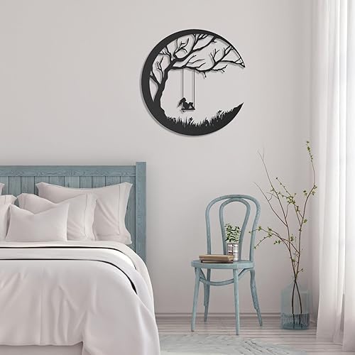 Miniatura 6 de fayholy Arte de pared de metal de luna, decoración de pared bohemia, luna bohemia, arte retro, decoración de pared de sala de estar, arte de pared